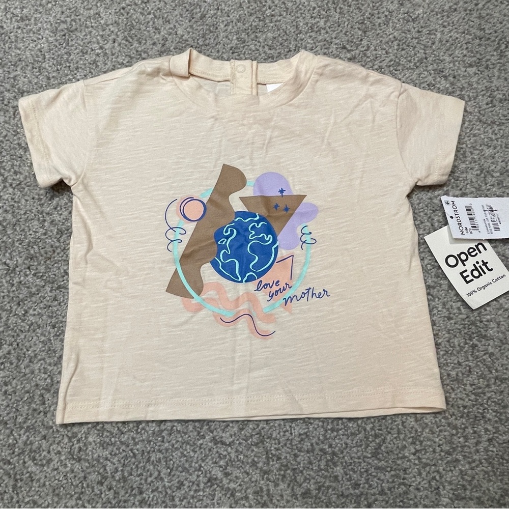 Open Edit Cream Short-Sleeve Tee - Love Your Mother Graphic Organic Cotton